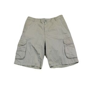 OP Men's Khaki Cargo Shorts w Stretch‎ Waist Hiking Beach Skate Size Med